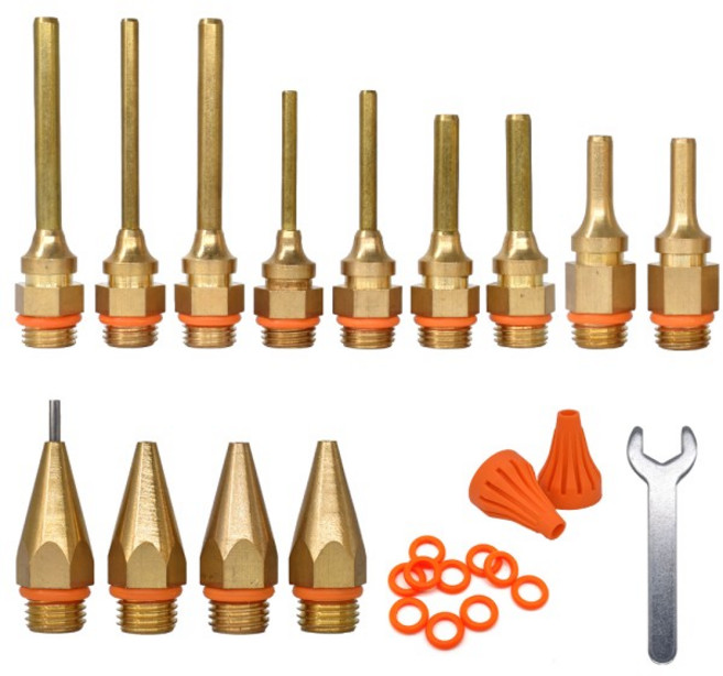 글루건 노즐 액세서리 구리 소재 11mm 글루 스틱이 있는 핫멜트 글루건에 적합 누출 방지 강철 공이 내장, [01] 2.0x40mm, 1개