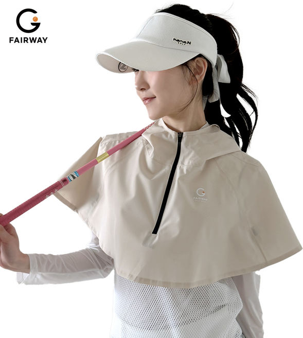 Fairway 골프우비 레인후드 남녀공용, 1개, 샌드베이지