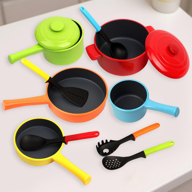 컬러풀 리얼쿡 셰프 주방놀이 요리도구 10종 세트, 1개, 1개