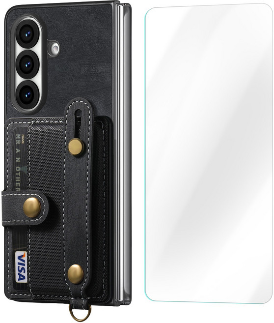 갤럭시 Z폴드7/6 가죽 다이어리 월렛 케이스 카드 수납 + 강화유리