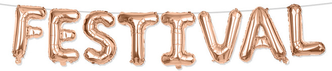 파티짱 FESTIVAL 호일 글자 풍선 세트 축제 페스티벌, 로즈골드