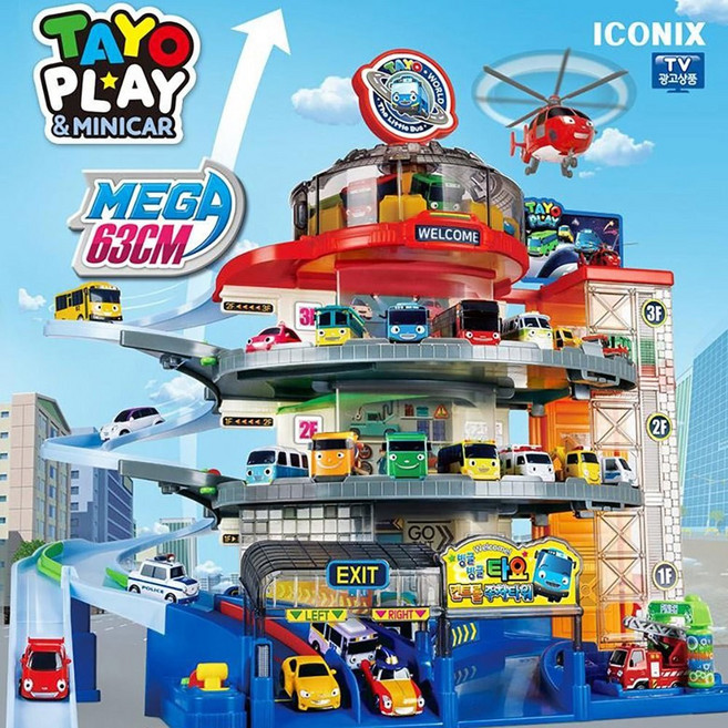 TAYO 小巴士 巨型旋轉停車塔 玩具, 1個