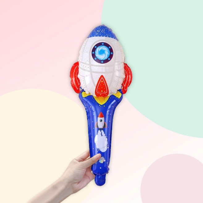 [파티지] 우주풍선 모음 /우주인 UFO 풍선 로켓 지구 행성풍선 우주선, P_A_막대 손풍선_로켓