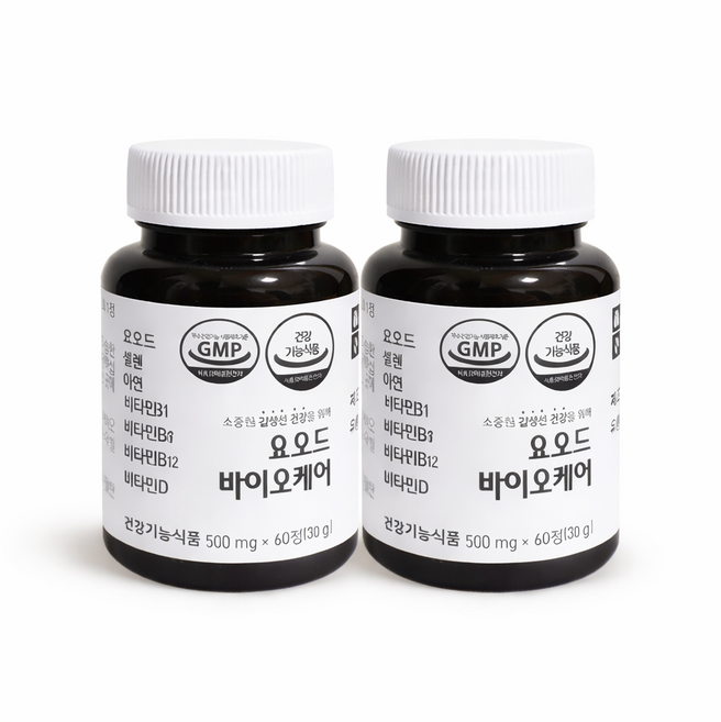 (소비기한 2026.05.15) 갑상선 영양제 요오드 추천 아이오딘 면역 멀티비타민 요오드 바이오케어 60정 2개월, 2박스, 60회분