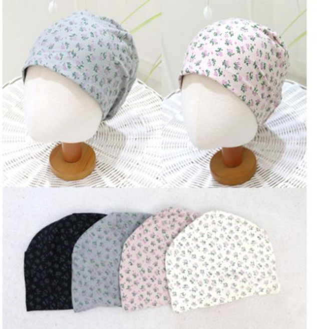 원더풀데이즈 라벤더수면모자 4color 순면 항암모자 두건 얇은 봄여름 사계절 암환자모자 여자