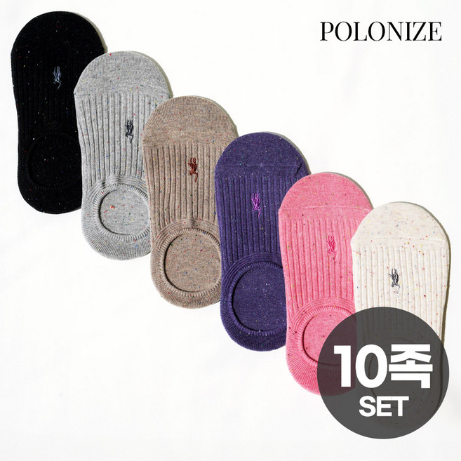 [폴로나이즈] 라벤더 자수 발등양말 10켤레 SET/여성양말