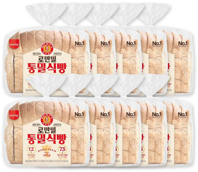 삼립 로만밀 통밀식빵, 420g, 10개
