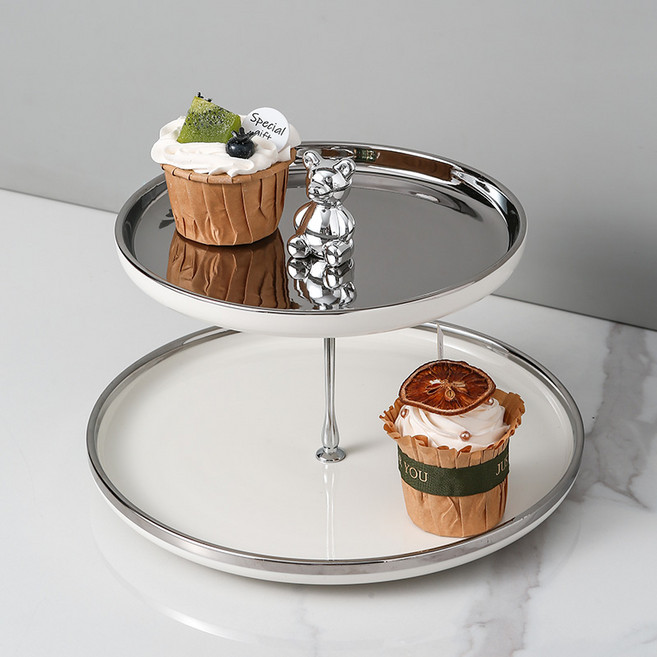 2단 3단 디저트 트레이 도자기, 2단B, 1세트