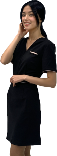 고탄력 활동성 피부관리사 가운 작업복 - 누이드 상하의세트 (반팔/7부팔) 에스테틱샵 유니폼