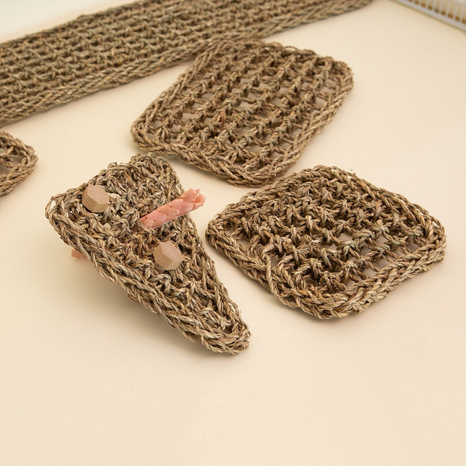 앵무새 해초매트(와이어고리 2개 포함) 장난감 포치 메쉬 그물 인테리어 소품, 1개, 직사각 72cm