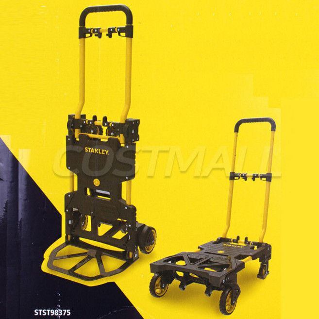 스탠리 핸드카트 2in1 폴딩 핸드트럭 70/137kg 코스트, 1개, 옐로우.블랙
