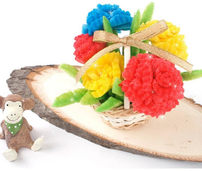 플레이콘 카네이션 꽃바구니 (5인용) 어버이날 스승의날 diy 만들기 키트 교구 단체 부모님 선물 선생님선물, 단품