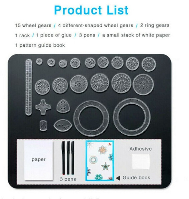27 Pcs Tin Draw 드로잉 아트 오리지널 Spirograph 디자인 공예 어린이 장난감 만들기, 1
