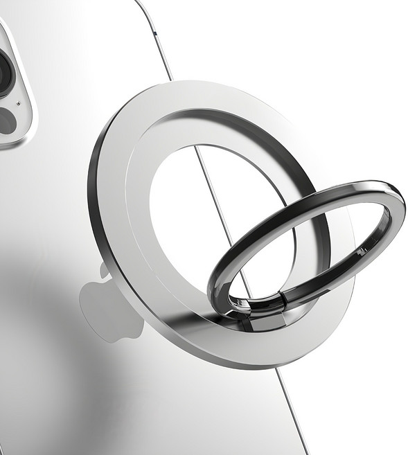 SKY 웰 스마트폰 맥세이프 호환 마그네틱 스마트링 그립 스마트톡 거치대, 실버, 1개