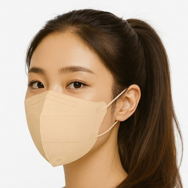 비앤브리즈 새부리형 KF94 마스크 국산 대형 숨쉬기 편한 마스크, 웜베이지 대형, 1개, 100매