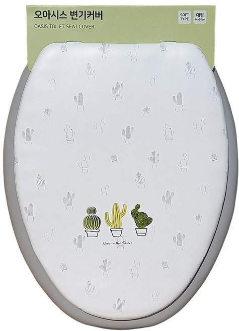 오아시스 상부체결형 대형 O형 소프트 변기시트, 그레이, 1개