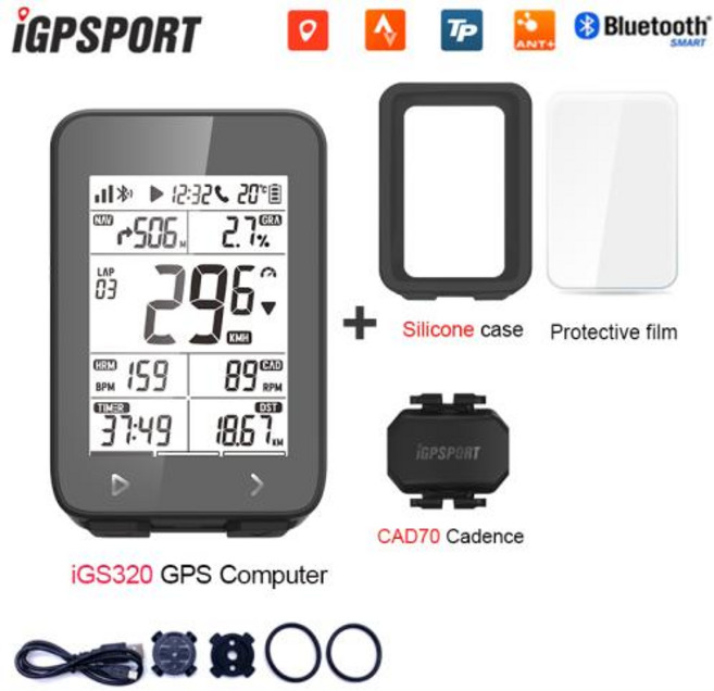 자전거 MTB GPS 주행 거리계 무선 속도계 타이머 오프라인지도 경로탐색, 3)igs320 CAD70, 1개