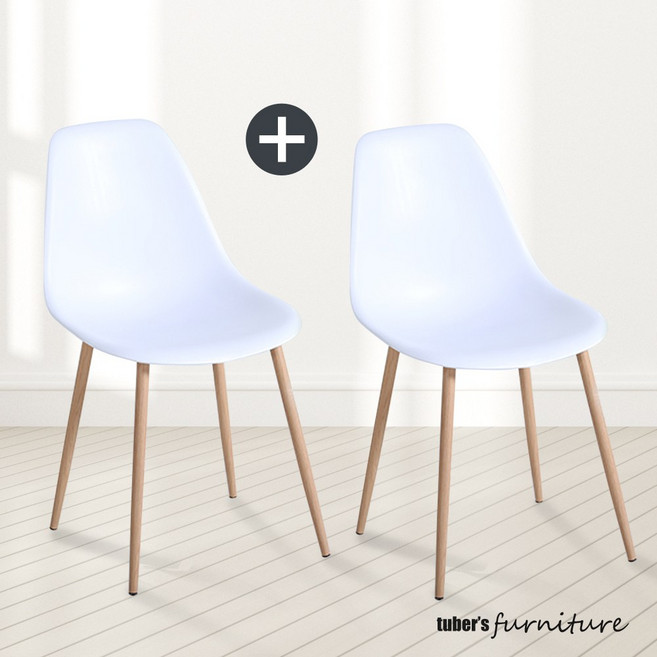 1+1 인테리어 의자 식탁의자 고급형 에펠체어, 1세트, 뉴에펠체어 PP 화이트 1+1