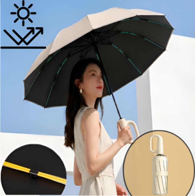 쿠할 UV 3단 접이식 우산 양산 암막 대형 자외선차단 튼튼한
