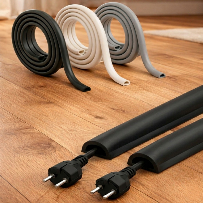 깔끔의정석 잘라쓰는 슬림형 전선 케이블 몰딩 선정리, 블랙(BLACK), 1개