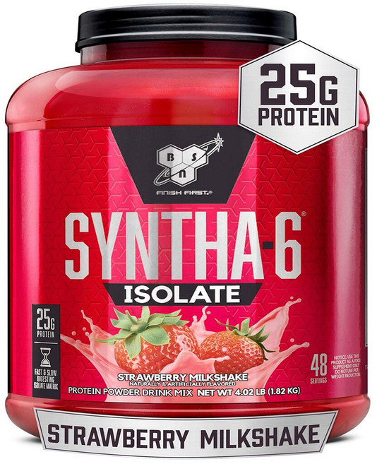 BSN 신타 6 아이솔레이트 프로틴 파우더 드링크 믹스 스트로베리 밀크쉐이크 1.82 kg, 1개
