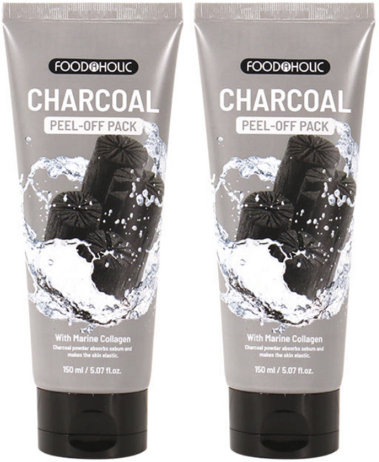 푸드어홀릭 콜라겐 참숯 수분 탄력 진정 뜯어내는 필오프팩 150ml, 2개, 1개입
