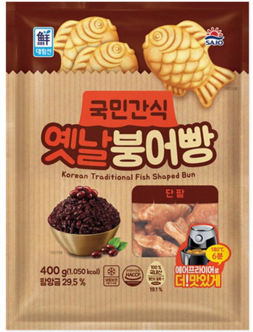 사조대림 옛날붕어빵 단팥 400g, 2개