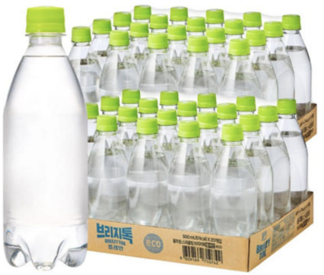 동천수 풀무원샘물 브리지톡 플레인 코스트코 무라벨 탄산수 강탄산수 500ml, 1박스, 20L