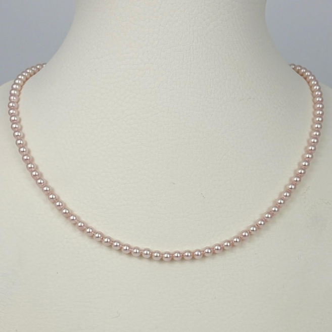 오스트리아 크리스탈 스왈 진주 목걸이 4mm 925 실버 장식 목걸이 5color 화이트 핑크 피치 그레이 브론즈