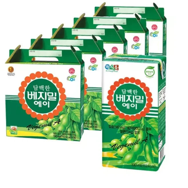 베지밀 A 두유 190ml 총80팩, 80개