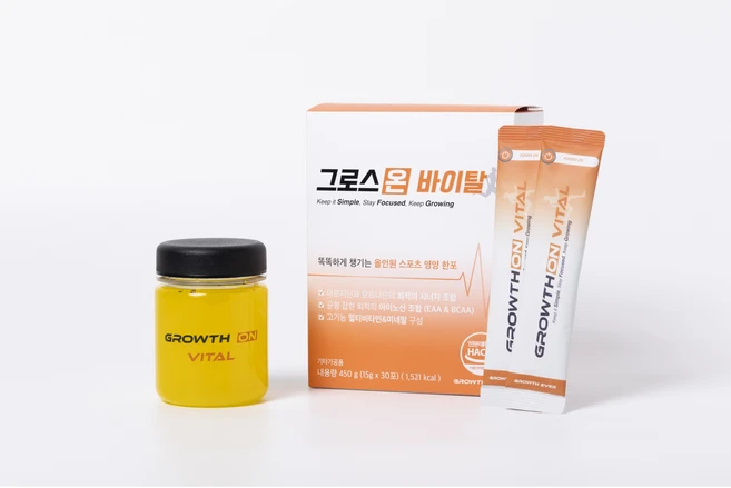 실전에서 경기력과 집중력 한포! 아르기닌 타우린 아미노산 비타민 무기질 그로스온 바이탈, 30개, 15g - 쿠팡