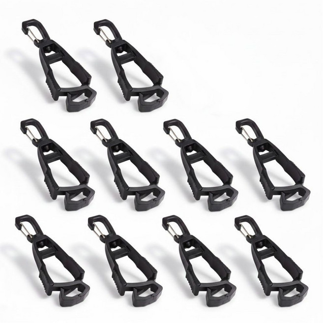 쿠키식스 아웃도어 등산 캠핑 골프 다용도 장갑 집게, 블랙, 10개