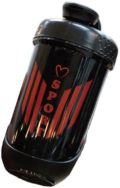 MUSI大容量運動水壺內置攪拌球多色可選, 蛋白粉搖搖杯-黑色, 1個, 590ml