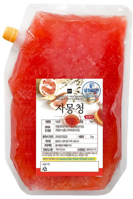 자몽청알갱이 에이드 스무디 토핑 수제청 과일청 선물 대용량 카페 납품 500g 1개