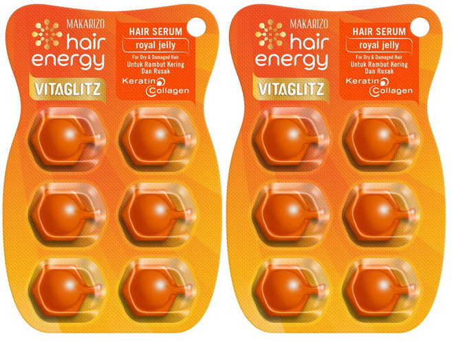마카리조 로얄젤리 비타글리츠 헤어비타민 캡슐 헤어에센스 모발윤기 케어 손상모 헤어세럼, 12개, 1ml