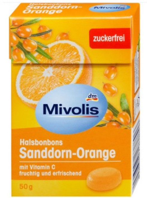 dm 미볼리스 목캔디 잔던 오렌지 무설탕 50g, 1개