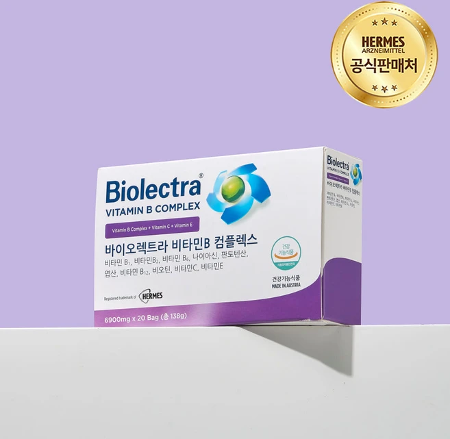 헤어메스 바이오렉트라 비타민B 컴플렉스 6900mg 20포 임산부 패밀리 수유부 어린이 성인, 1개, 20회분 - 쿠팡