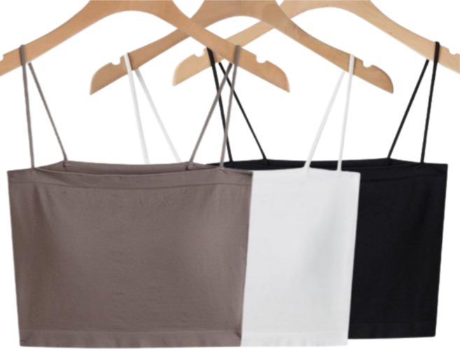 텐투투니 브라캡 나시 3P세트 끈나시 브라탑 캡내장 크롭