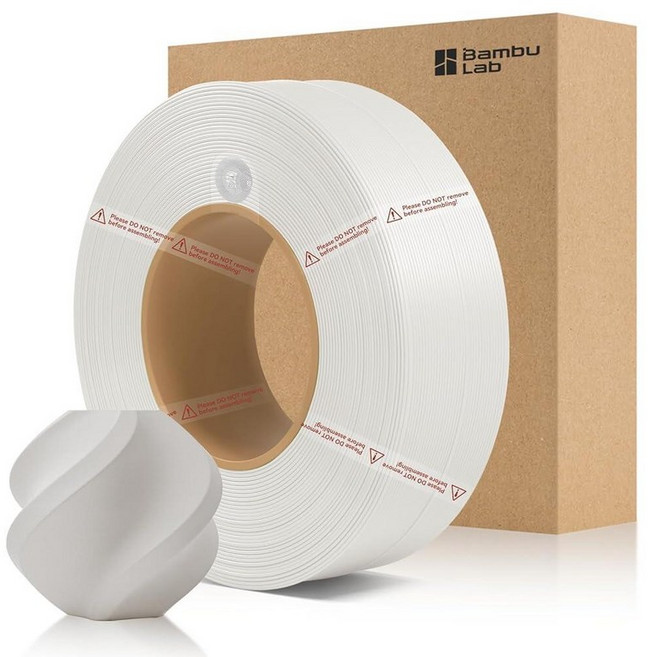 Bamboo PLA 매트 리필 필라멘트 1.75mm 1KG (2.2lbs) Bambu Lab A1/X1/P1 시리즈 3D 프린터용 RFID 포함 쉬운 인쇄 3D 프린팅 필라, 아이보리 화이트 11100