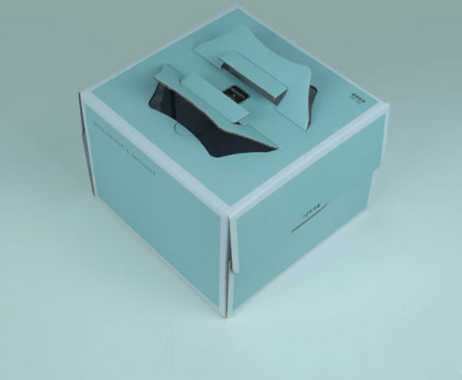 쉬폰케익박스1호 사랑민트, 하판사각화이트, 10개