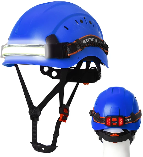 LED 헤드램프가 장착된 건설 안전모 CE ABS 경량 야간 작업용 보호