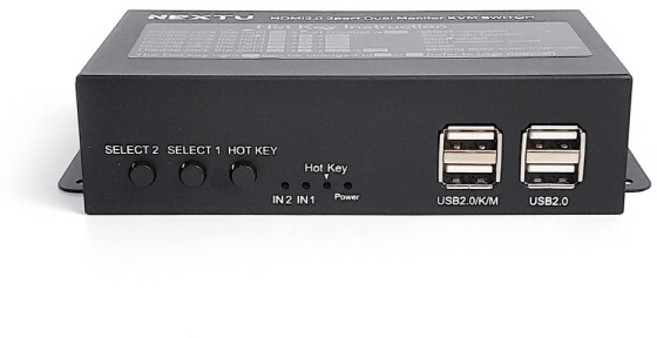 4K HDMI 2.0 2포트 듀얼모니터 KVM 스위치 키보드마우스핫키 4K60Hz NEXT-7702KVM-4KDUAL, NEXT-7702KVM-4KDUAL 1년 무상AS, 1개