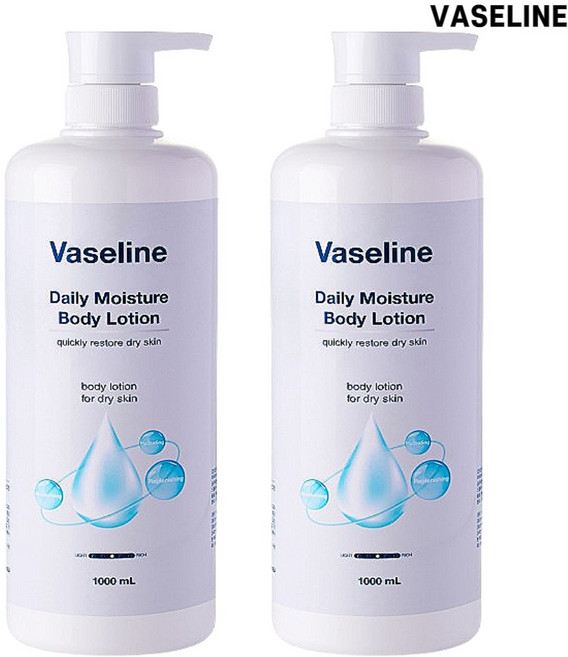 바세린 데일리 모이스처 바디 로션, 1L, 2개