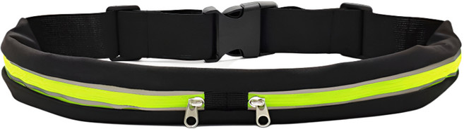 비바영 초경량 투포켓 방수 러닝벨트 마라톤 스포츠, 네온 그린, 1개