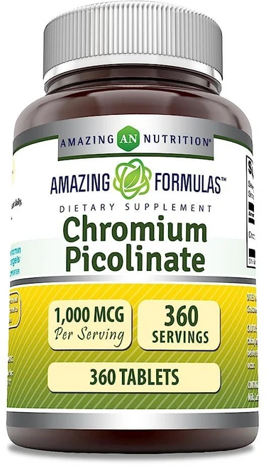 어메이징뉴트리션 크롬 피콜리네이트 1000mcg 타블렛 360정, 360 Count, 1개 - 쿠팡