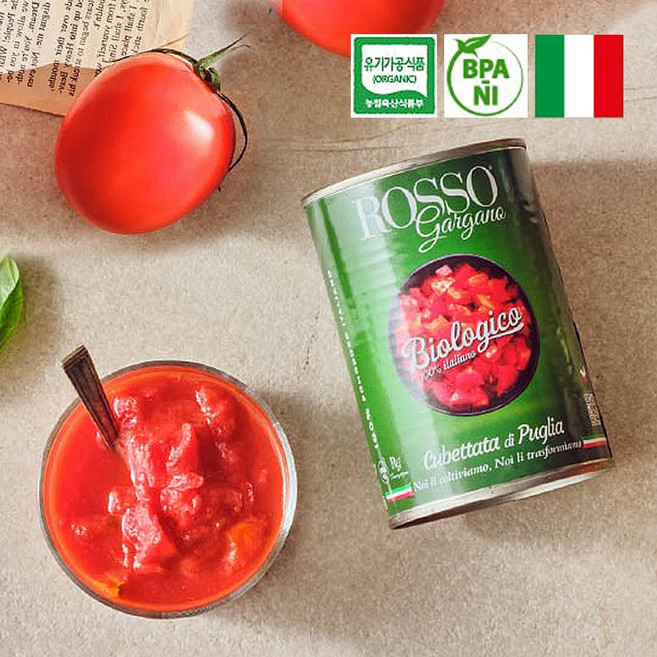 로쏘 유기농 쿠베타타 토마토 찹드 토마토, 1개, 400g