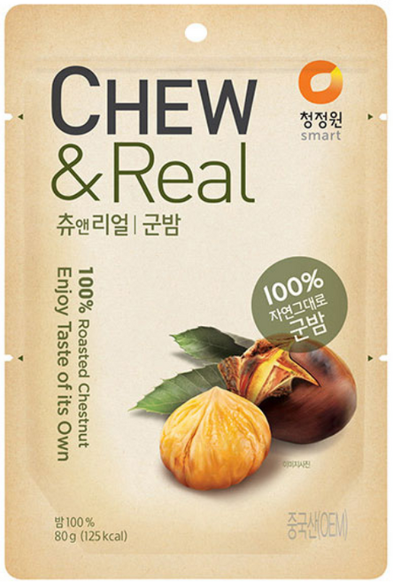 청정원 츄 앤 리얼 군밤, 80g, 4개