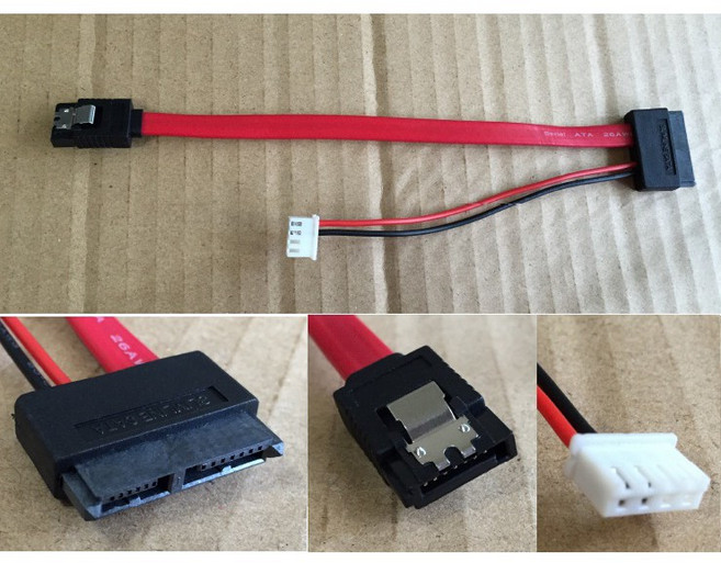 【IF】Slim SATA 13PIN 轉 SATA 7P 4P 光碟機電源線材 CABLE 穩定傳輸, 1個