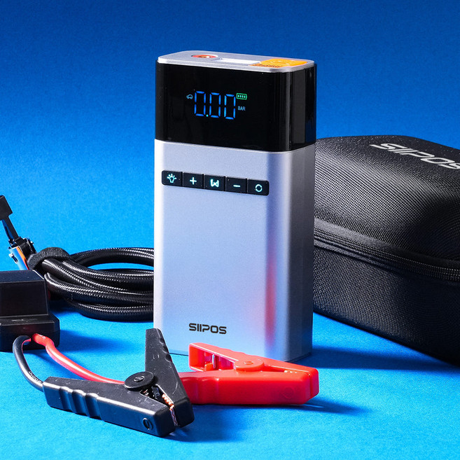 시포스 듀얼포스 점프스타터 차량용 공기압주입기 겸용 점프스타트 휴대용 밧데리 자동차 방전 S-JA12, 1개, 12400mAh