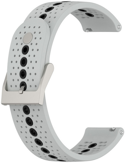 運動矽膠錶帶 適用華米 Amazfit Cheetah 2 Pro A2564 錶帶寬度 20mm 雙色錶扣式快拆, 灰黑, 1個